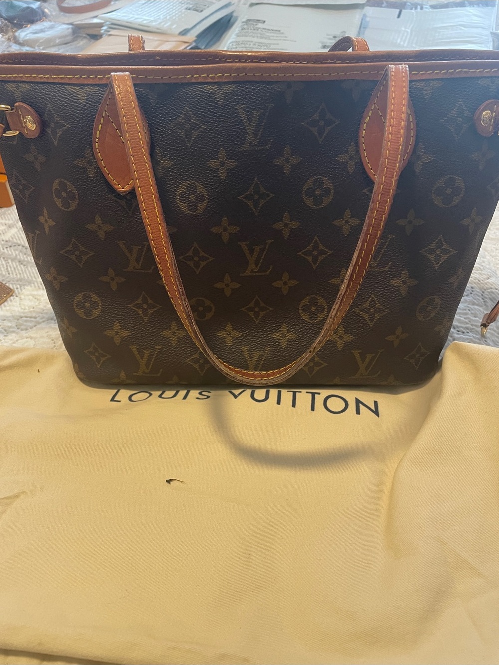 Louis Vuitton Monogram Canvas Tote with Vachetta Trim PM